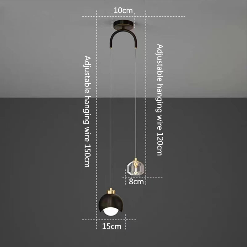 Modern Crystal Pendant Light – Nordic Long Line LED Hanging Lamp