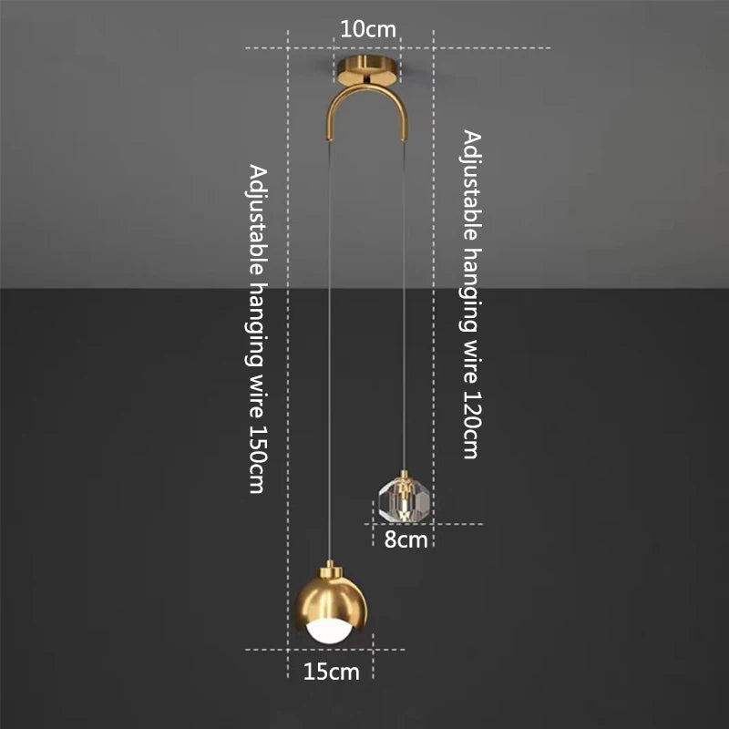 Modern Crystal Pendant Light – Nordic Long Line LED Hanging Lamp