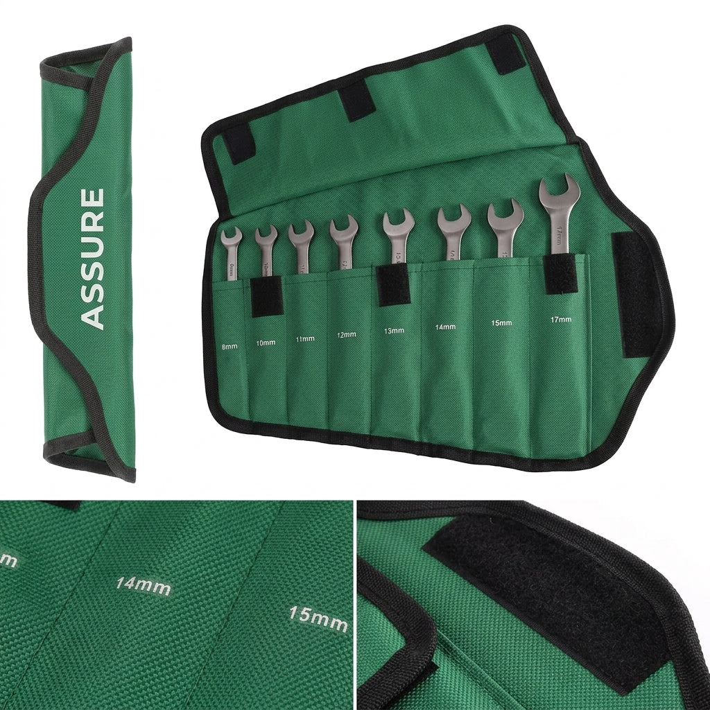Chrome Vanadium flex head ratcheting wrench set