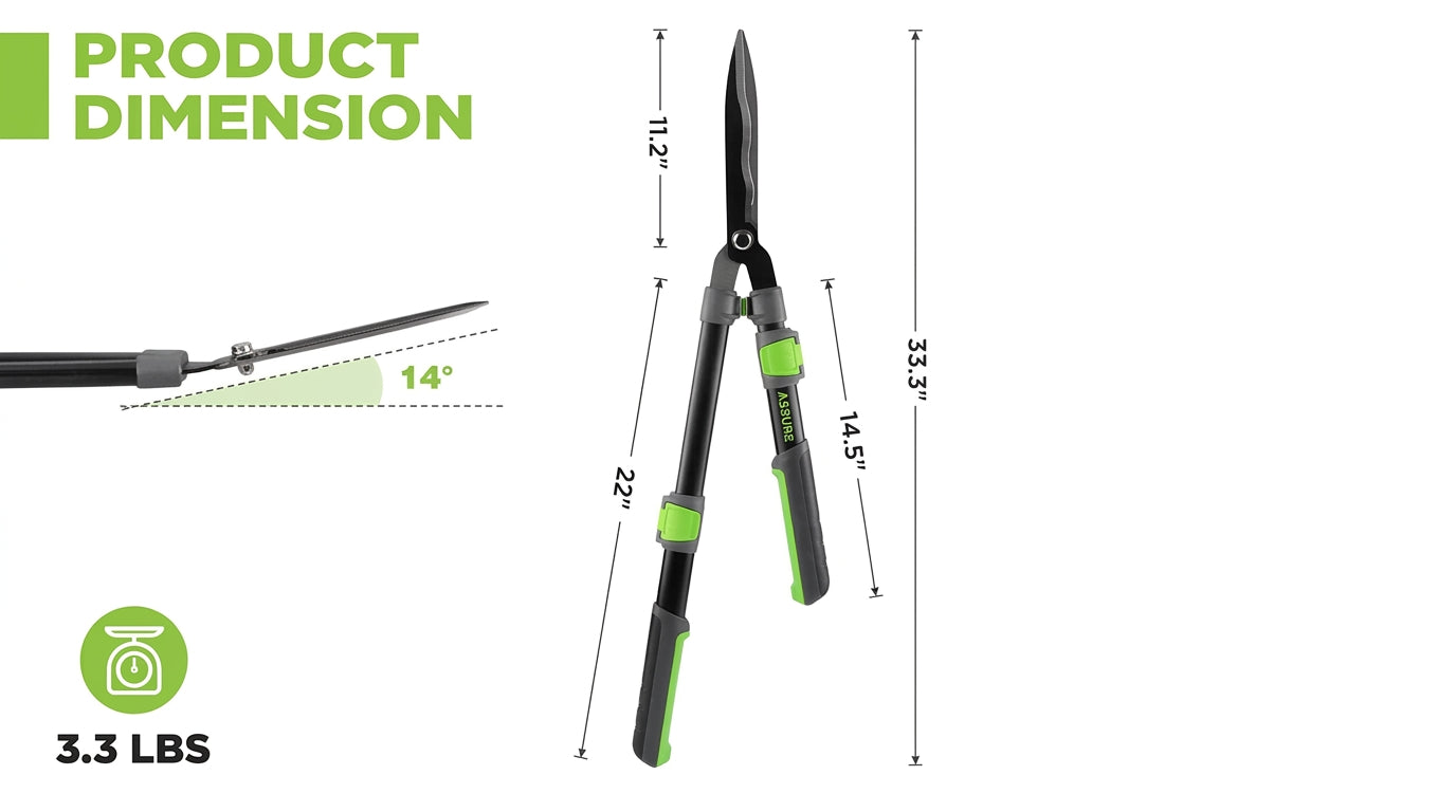 Extendable hedge shears with wavy blades