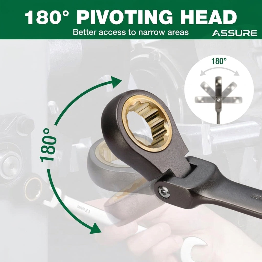 72-tooth ratcheting combination wrench set