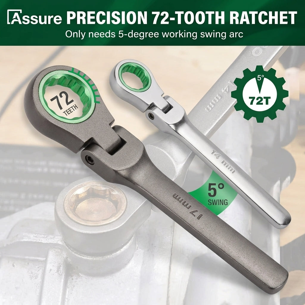 Ratcheting combination wrenches for automotive repair