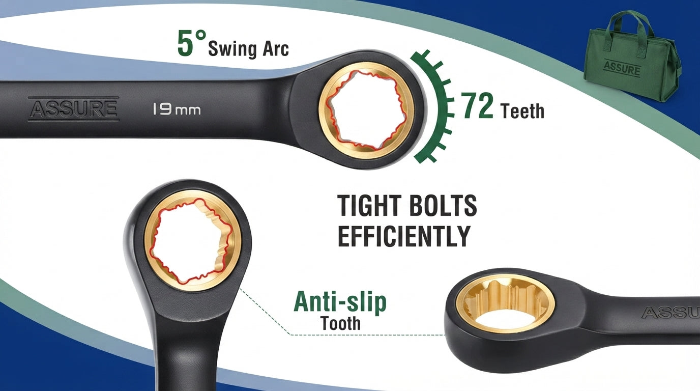 Heavy-duty metric wrench set for industrial use