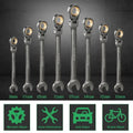Metric flex head combination wrench set