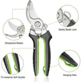 Garden pruning scissors with safety lock
