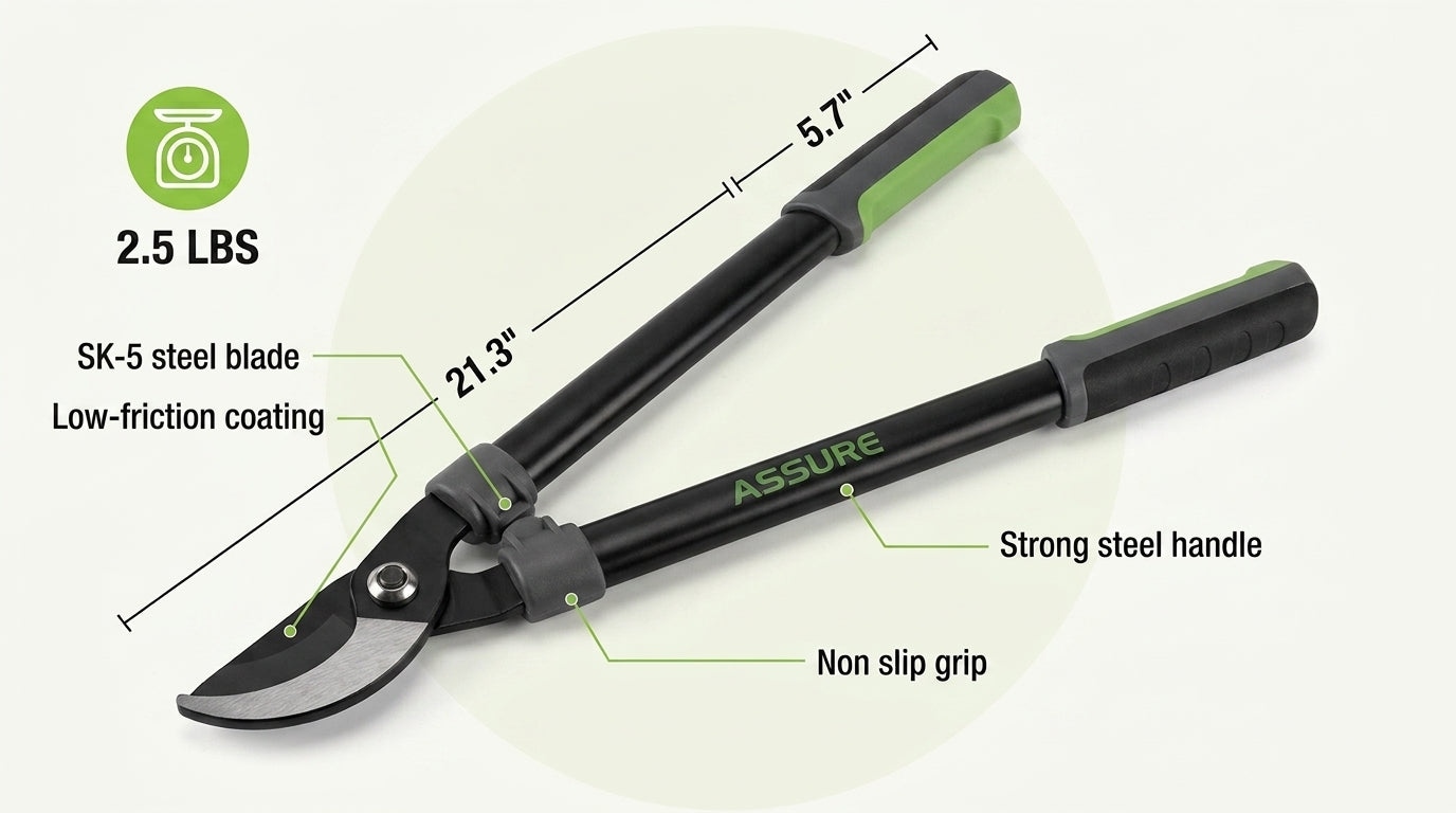 Garden lopper cutting thick tree branches
